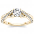 Real 14k Yellow Gold 1.00Ct Round Cut Diamond Classic Solitaire Engagement Ring