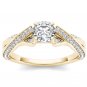 Real 14k Yellow Gold 1.00Ct Round Cut Diamond Classic Solitaire Engagement Ring