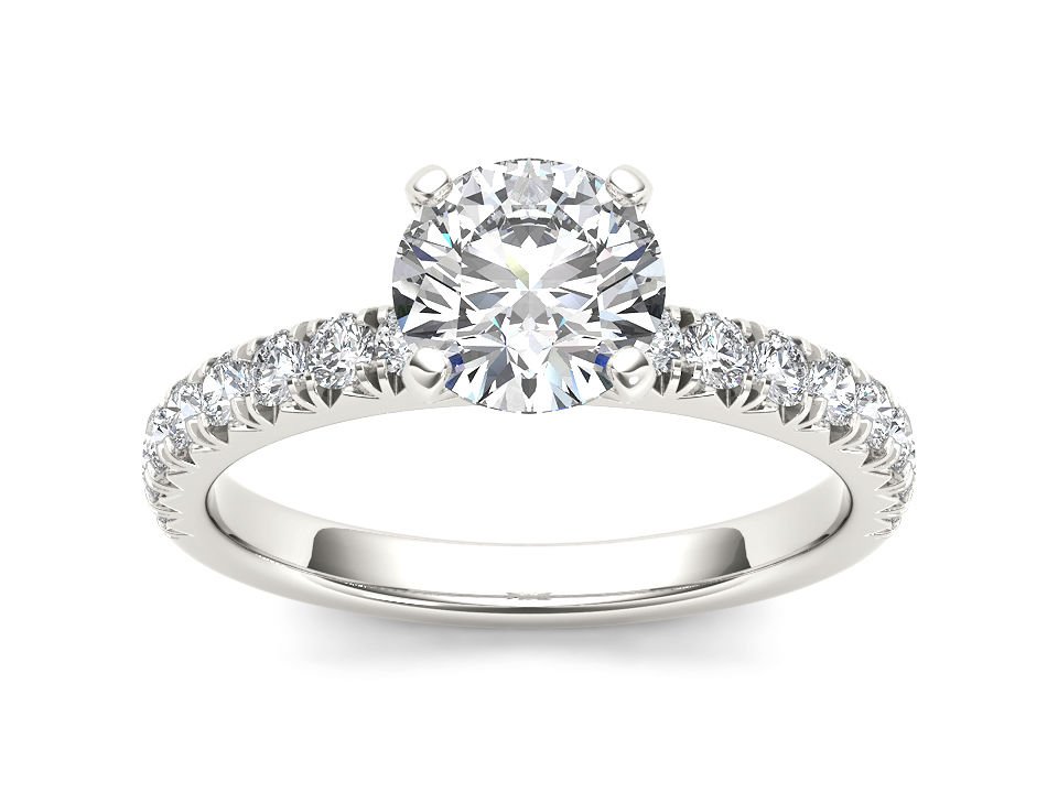 14K White Gold 1.48 Ct Round Cut Diamond Classic Solitaire Engagement Ring HI