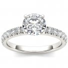 14K White Gold 1.48 Ct Round Cut Diamond Classic Solitaire Engagement Ring HI