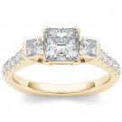 14K YellowGold 1.50 Ct Princess Cut Diamond Classic Solitaire Engagement Ring HI 14K YellowGold 1.50 Ct Princess Cut Diamond Classic Solitaire Engagement Ring HI
