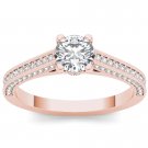 Real 14k Rose Gold 1.25 Ct Round Cut Diamond Classic Solitaire Engagement Ring