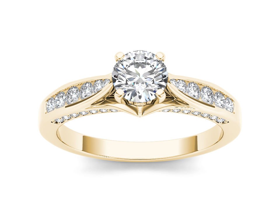 14k Yellow Gold 1.00Ct Round Cut Diamond Classic Solitaire Engagement Ring HI I2