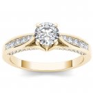 14k Yellow Gold 1.00Ct Round Cut Diamond Classic Solitaire Engagement Ring HI I2