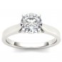 1.00 Ct 14K White Gold Round Cut Natural Diamond Solitaire Engagement Ring
