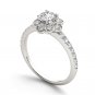 14K White Gold 1.20 Ct Round Cut Diamond Flower Shaped Halo Engagement Ring I2