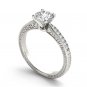 14K White Gold 0.996 Ct Round Cut Diamond Classic Solitaire Engagement Ring HI