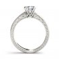 14K White Gold 0.996 Ct Round Cut Diamond Classic Solitaire Engagement Ring HI