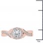 Solid 14K Rose Gold 1.00 Ct Natural Round Cut Diamond Halo Engagement Ring HI