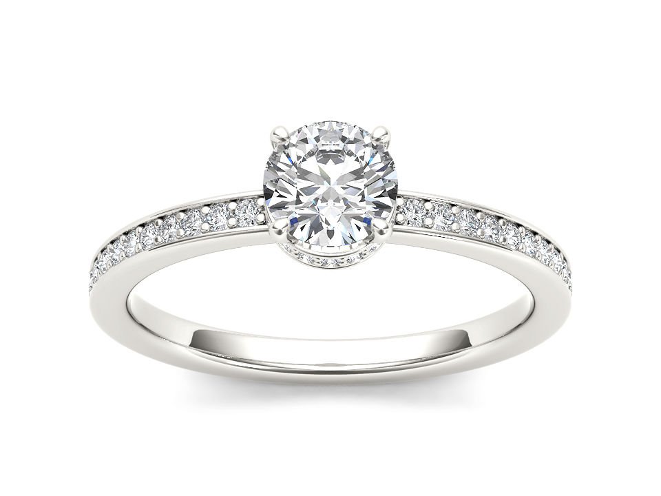 14K White Gold 1.00 Ct Natural Round Cut Diamond Classic Engagement Ring HI I2