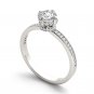 Genuine 14K White Gold 1 Ct Round Cut Natural Diamond Classic Engagement Ring I2