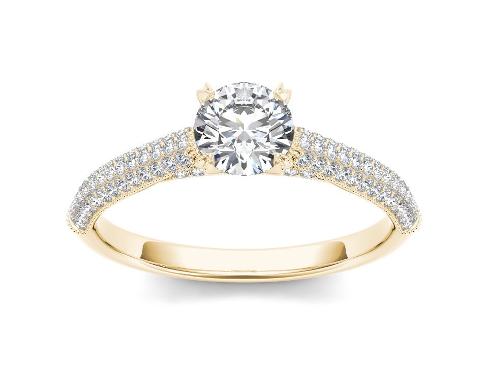 14K Yellow Gold 1.50 Ct Round Cut Diamond Classic Solitaire Engagement Ring HI