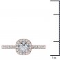 Genuine 14K Rose Gold 1 Ct Natural Round Cut Diamond Halo Engagement Ring HI I2