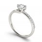 14k White Gold 1.00 Ct Round Cut Diamond Bypass Solitaire Engagement Ring HI I2