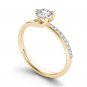 14k Yellow Gold 1.00 Ct Round Cut Diamond Bypass Solitaire Engagement Ring HI I2