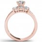 14k Rose Gold 1.42 Ct Natural Round Cut Diamond Halo Engagement Ring Set HI I2