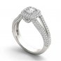 14K White Gold 1.50 Ct Natural Round Cut Diamond Vintage Halo Engagement Ring HI