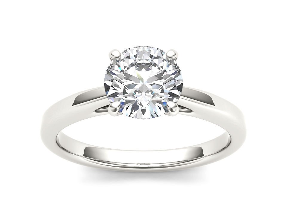 14K White Gold 1.00 Ct Natural Round Cut Diamond Solitaire Engagement Ring HI