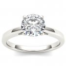 14K White Gold 1.00 Ct Natural Round Cut Diamond Solitaire Engagement Ring HI