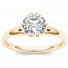 1.00 Ct 14K Yellow Gold Round Cut Natural Diamond Solitaire Engagement Ring HI