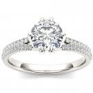 Solid 14k White Gold 1.25 Ct Round Cut Diamond Classic Solitaire Engagement Ring