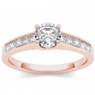 14K Rose Gold 1.00 Ct Round Cut Diamond Clssic Solitaire Engagement Ring HI