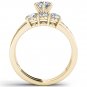 14k Yellow Gold 1.42 Ct Natural Round Cut Diamond Halo Engagement Ring Set HI I2