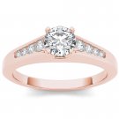 Solid 14K Rose Gold 1 Ct Round Cut Diamond Classic Solitaire Engagement Ring I2 Solid 14K Rose Gold 1 Ct Round Cut Diamond Classic Solitaire Engagement Ring I2