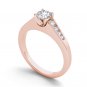 Solid 14K Rose Gold 1 Ct Round Cut Diamond Classic Solitaire Engagement Ring I2