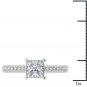 14K White Gold 1.50 Ct Natural Princess Cut Diamond Solitaire Engagement Ring