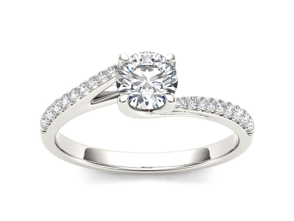 14K White Gold 1.00 Ct Round Cut Diamond Classic Solitaire Engagement Ring