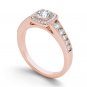 14K Rose Gold 1.25 Ct Natural Round Cut Diamond Halo Engagement Ring HI I2