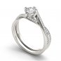 14K White Gold 1.00 Ct Round Cut Diamond Bypass Solitaire Engagement Ring HI I2