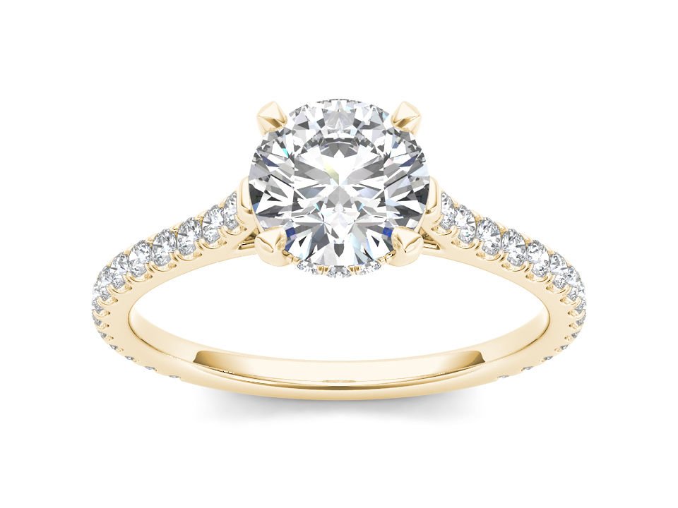 Genuine 14K Yellow Gold 1.25 Ct Diamond Classic Solitaire Engagement Ring I2