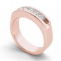 14k Rose Gold 1.00 Ct Princess Diamond Five Stone Men's Wedding Band Ring HI I2