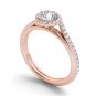 14K Rose Gold 1.00 Ct Natural Round Cut Diamond Bypass Halo Engagement Ring HI