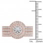 14k Rose Gold 1.00 Ct Natural Round Cut Diamond Halo Engagement Ring Set HI I2