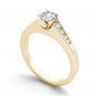Solid 14K Yellow Gold 1 Ct Round Cut Diamond Classic Solitaire Engagement Ring