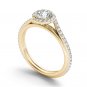 14K Yellow Gold 1.00 Ct Natural Round Cut Diamond Bypass Halo Engagement Ring HI