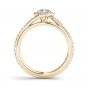14K Yellow Gold 1.00 Ct Natural Round Cut Diamond Bypass Halo Engagement Ring HI