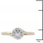 14K Yellow Gold 1.00 Ct Natural Round Cut Diamond Bypass Halo Engagement Ring HI