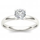 14k White Gold 1.00 Ct Round Cut Diamond Bold Solitaire Engagement Ring HI I2