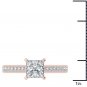 14K Rose Gold 1.50 Ct Natural Princess Cut Diamond Solitaire Engagement Ring