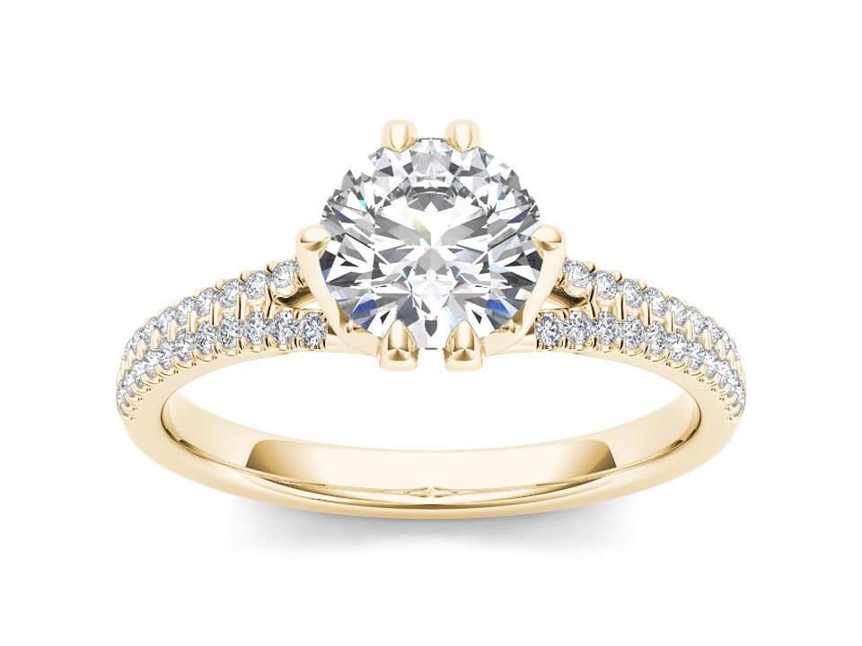 14k Yellow Gold 1.25 Ct Round Cut Diamond Classic Solitaire Engagement Ring I2