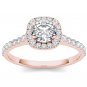 14K Rose Gold 1.00 Ct Round Cut Diamond Clssic Solitaire Engagement Ring HI I2