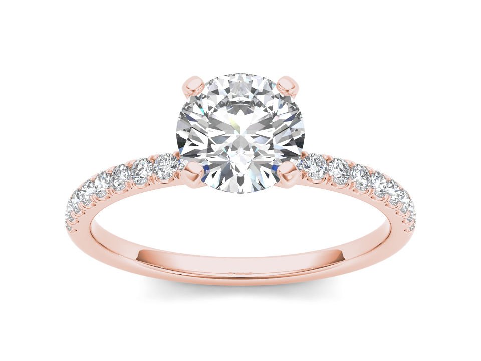 14K Rose Gold 1.25 Ct Round Cut Diamond Classic Solitaire Engagement Ring HI