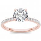 14K Rose Gold 1.25 Ct Round Cut Diamond Classic Solitaire Engagement Ring HI