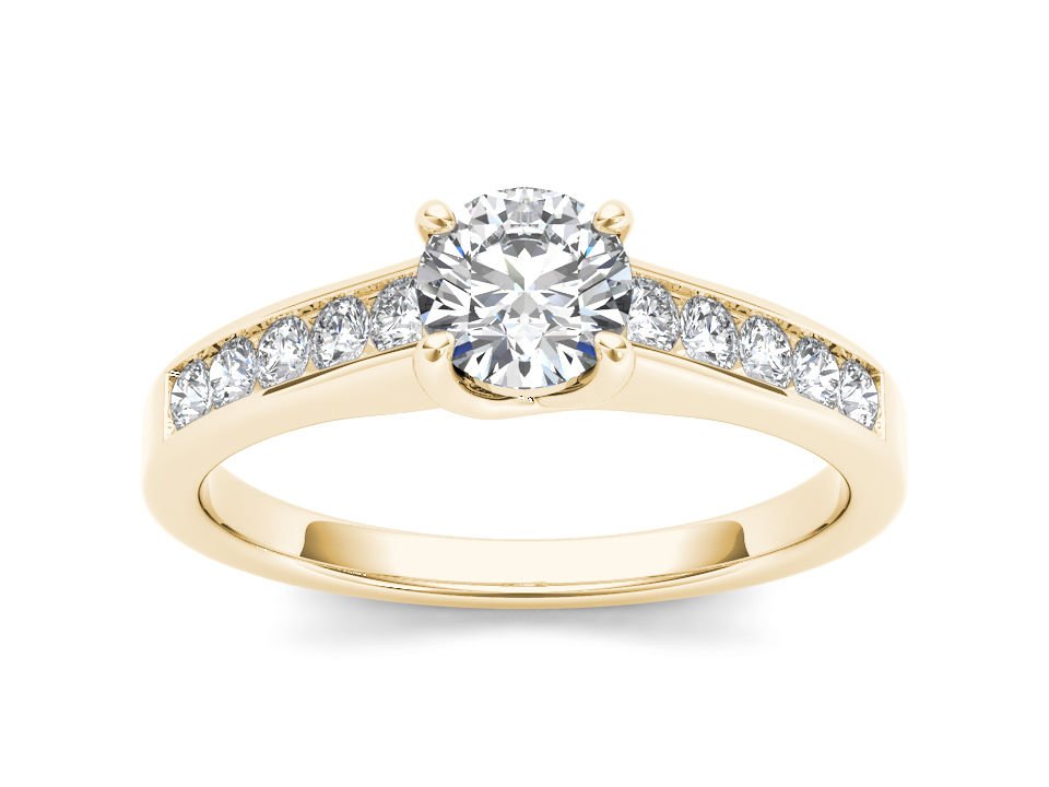 14K Yellow Gold 1.00 Ct Round Cut Diamond Clssic Solitaire Engagement Ring HI