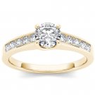 14K Yellow Gold 1.00 Ct Round Cut Diamond Clssic Solitaire Engagement Ring HI