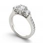Solid 14K White Gold 2.00 Ct Round Cut Diamond Three Stone Engagement Ring HI I2